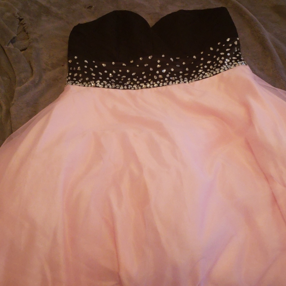 Black and pink prom dress